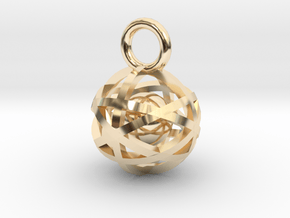 Charm: Hollow Sphere with Ball 1 in 14K Yellow Gold