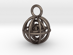 Charm: Spheres within Sheres in Polished Bronzed Silver Steel