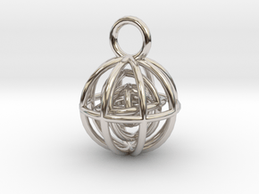 Charm: Spheres within Sheres in Rhodium Plated Brass