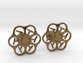 Hex Drone Cufflinks in Polished Bronze