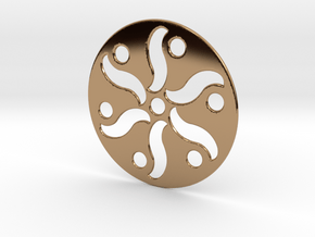 Crop Circle Pendant Flower in Polished Brass