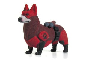 Daredevil Corgi (The Corgi Of Hell's Kitchen)  in Full Color Sandstone