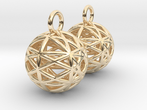 Armilliary Earrings in 14k Gold Plated Brass