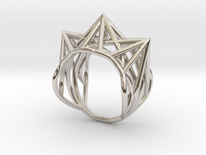 Ring size 6 US (16.5mm diameter) in Rhodium Plated Brass