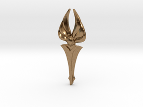 Fire Angel Pendant 01 - 60mm in Natural Brass