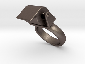 Toilet Paper Ring 33 - Italian Size 33 in Polished Bronzed Silver Steel
