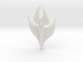 Fire Angel Pendant 02 - 60mm in White Natural Versatile Plastic