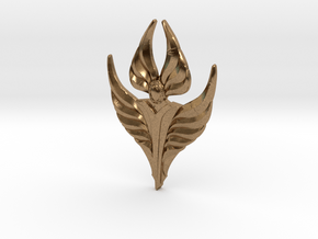 Fire Angel Pendant 02 - 60mm in Natural Brass