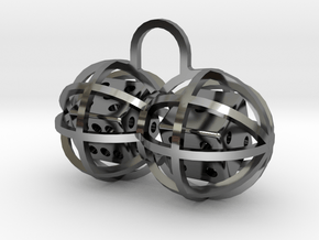 Charm: Lucky Balls in Fine Detail Polished Silver