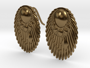 Earring 01a in Polished Bronze