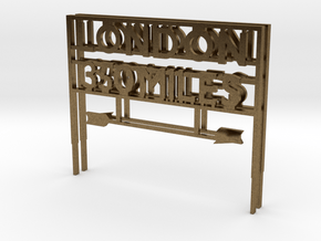 London 350 miles Sign in Natural Bronze