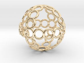 Charm: Sphere of Rings in 14k Gold Plated Brass
