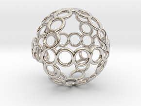 Charm: Sphere of Rings in Rhodium Plated Brass