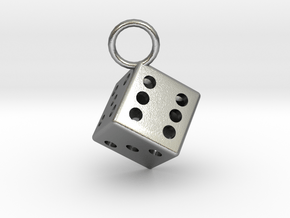 Charm: Dice in Natural Silver