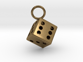 Charm: Dice in Natural Bronze
