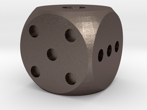 Balanced Dice v2 in Polished Bronzed Silver Steel