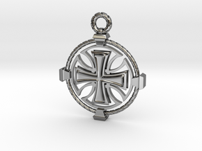 Knights Templar Crest in Fine Detail Polished Silver