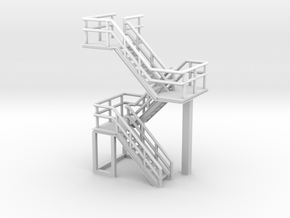 N Scale Concrete Plant Stairs 35.1mm in Tan Fine Detail Plastic