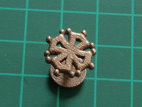 Creu Cufflink in Polished Bronzed Silver Steel