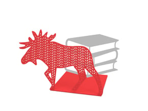 Bookend "Deer" in Red Processed Versatile Plastic