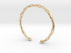 Plastic twist wrist band (M) in 14k Gold Plated Brass