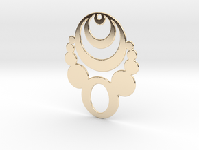 Crop Circle Statement Pendant in 14k Gold Plated Brass