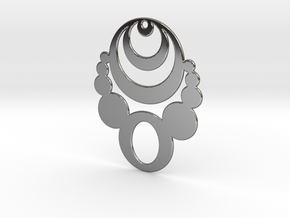 Crop Circle Statement Pendant in Fine Detail Polished Silver
