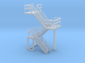 N Scale Concrete Plant Stairs 35.1mm in Smooth Fine Detail Plastic