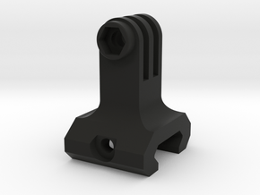 Picatinny to GoPro adapter at 90 degrees in Black Natural Versatile Plastic