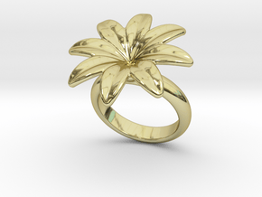 Flowerfantasy Ring 15 - Italian Size 15 in 18k Gold Plated Brass