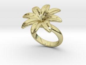 Flowerfantasy Ring 16 - Italian Size 16 in 18k Gold Plated Brass