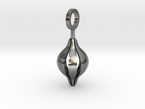 flower capsulete 2 in Polished Silver