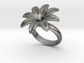 Flowerfantasy Ring 22 - Italian Size 22 in Fine Detail Polished Silver