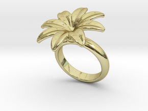 Flowerfantasy Ring 23 - Italian Size 23 in 18k Gold Plated Brass
