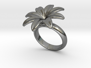 Flowerfantasy Ring 23 - Italian Size 23 in Fine Detail Polished Silver