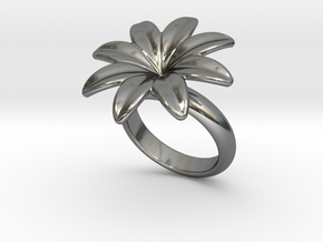 Flowerfantasy Ring 25 - Italian Size 25 in Fine Detail Polished Silver
