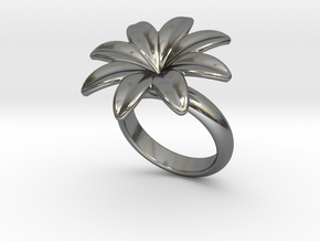 Flowerfantasy Ring 27 - Italian Size 27 in Fine Detail Polished Silver