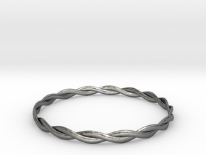 Double Twist Bangle in Fine Detail Polished Silver
