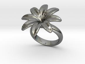 Flowerfantasy Ring 29 - Italian Size 29 in Fine Detail Polished Silver