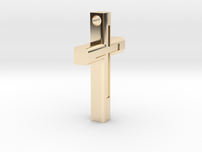 cross Pend0002 in 14k Gold Plated Brass