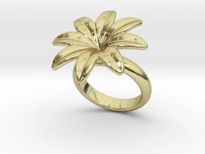 Flowerfantasy Ring 30 - Italian Size 30 in 18k Gold Plated Brass