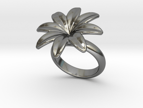 Flowerfantasy Ring 30 - Italian Size 30 in Fine Detail Polished Silver