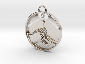 "Love Shares the Light" Pendant in Rhodium Plated Brass