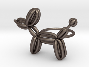 Balloon Dog Ring size 1 in Polished Bronzed Silver Steel
