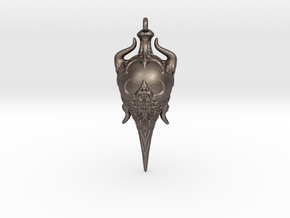Chaos Amulet 01 - 60mm in Polished Bronzed Silver Steel