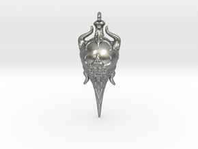 Chaos Amulet 01 - 50mm in Natural Silver