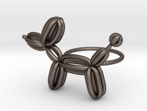 Balloon Dog Ring size 3 in Polished Bronzed Silver Steel