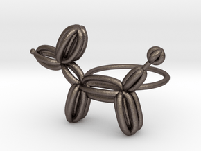 Balloon Dog Ring size 4 in Polished Bronzed Silver Steel