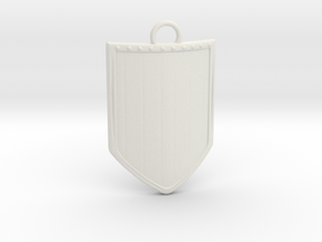 Shield 3 Pendant in White Natural Versatile Plastic