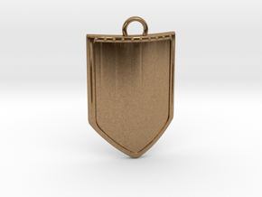 Shield 3 Pendant in Natural Brass